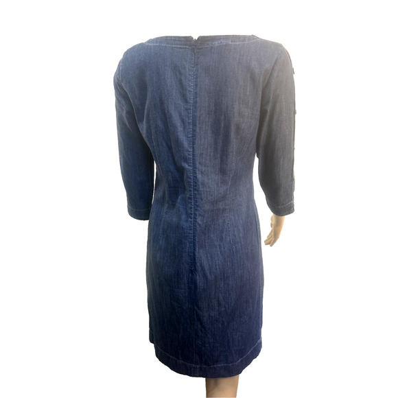 Talbots Denim Dress Womans Zero Petite Cottage Minimalist Western Effortless - Picture 2 of 10